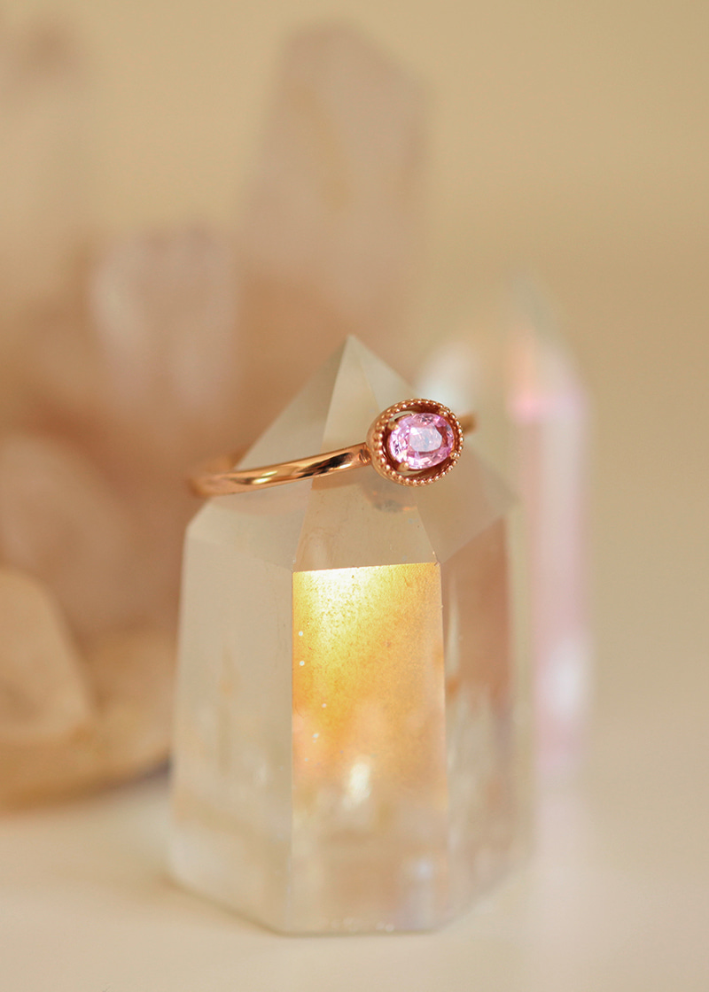 Oval Pink Sapphire Ring 18K 오벌 핑크 사파이어 반지