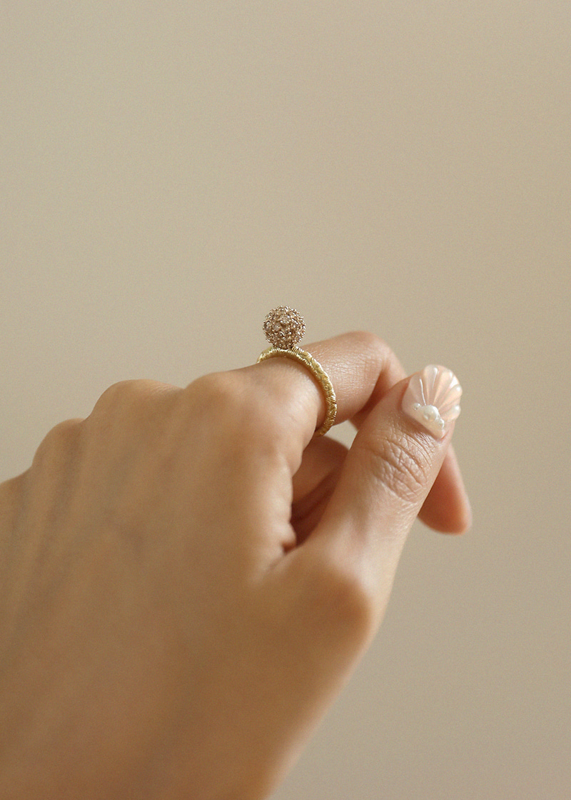 Cognac Diamond Balloon Combi Ring 18K 꼬냑 다이아몬드 벌룬 콤비 반지