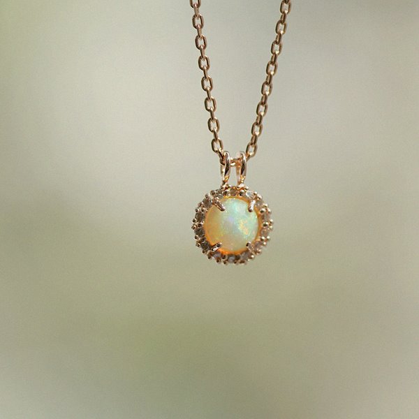 Cognac Diamond, Opal Bling Necklace 18K 꼬냑 다이아몬드, 오팔 블링 목걸이
